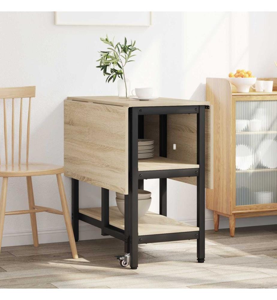 Table à dîner 122 x 80 x 76,5 cm Bois d'ingénierie Chêne Sonoma