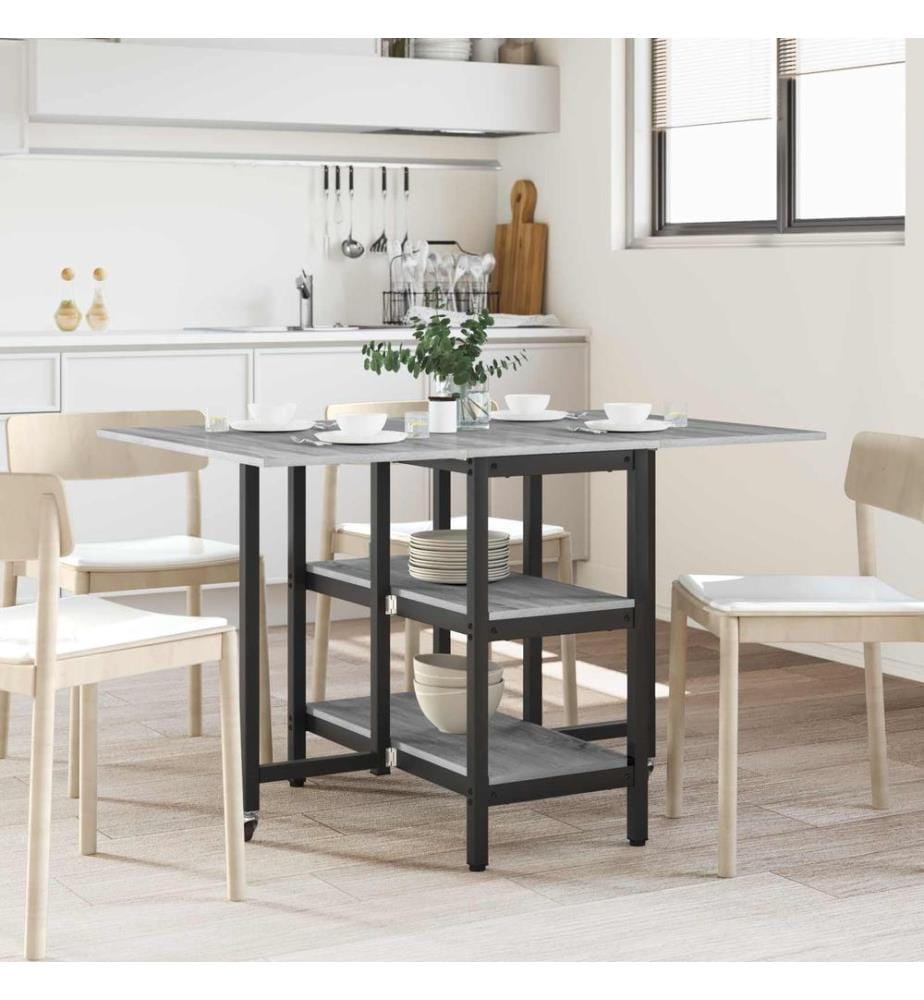 Table à dîner 122 x 80 x 76,5 cm Bois d'ingénierie Sonoma gris