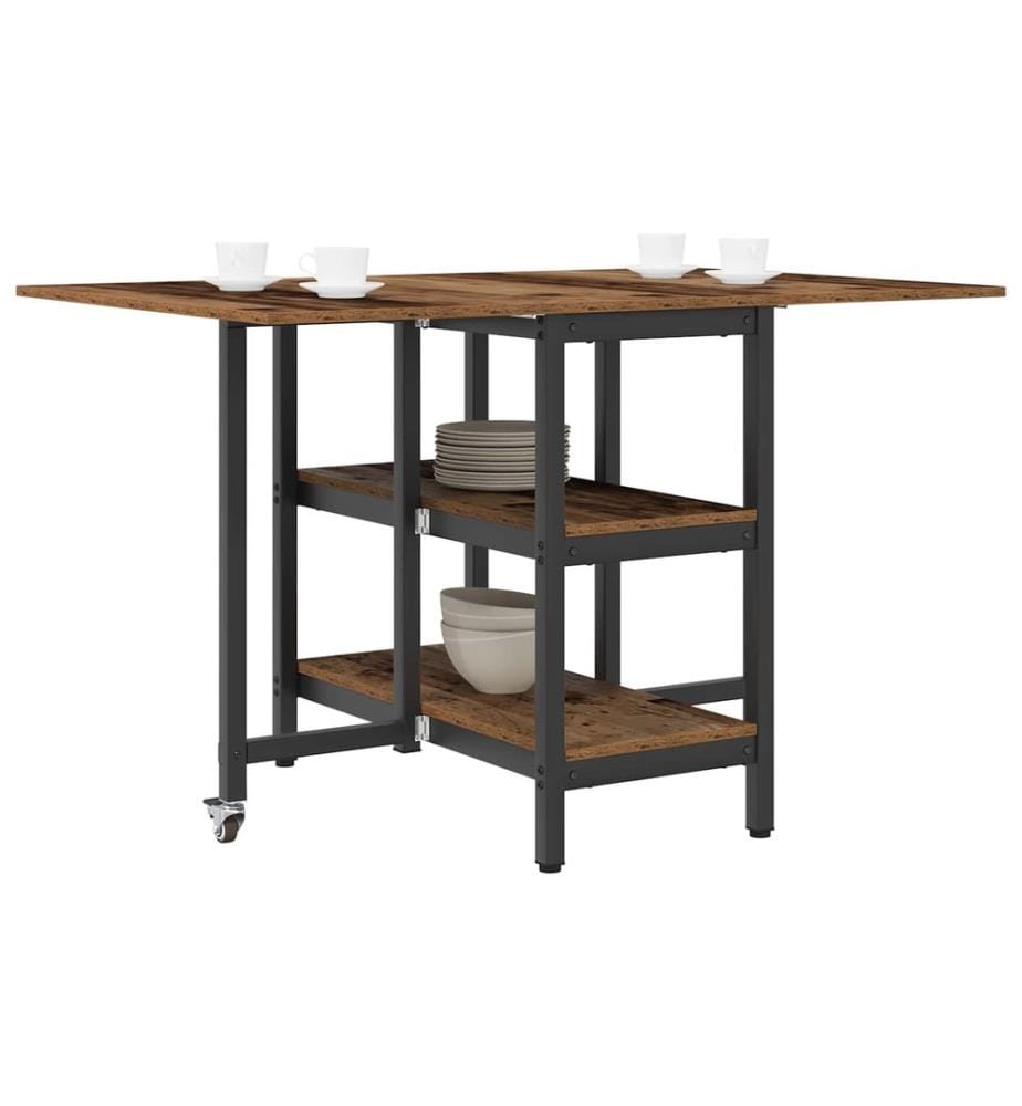 Esstisch 122 x 80 x 76,5 cm Holzwerkstoff Altholz Rechtwinklig