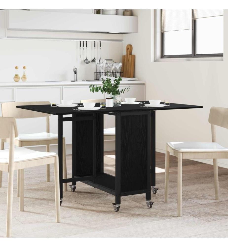 Table à manger pliante avec roulettes 130 x 80 x 76,5 cm