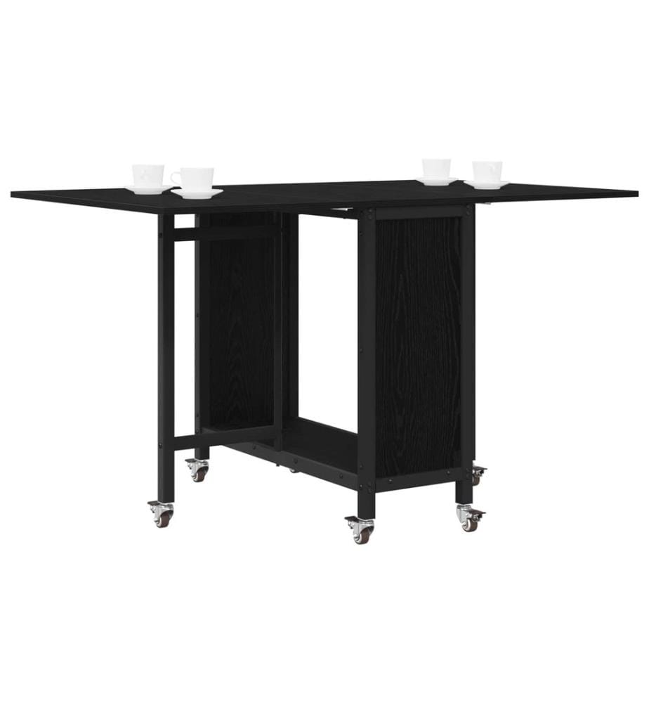 Table à manger pliante avec roulettes 130 x 80 x 76,5 cm
