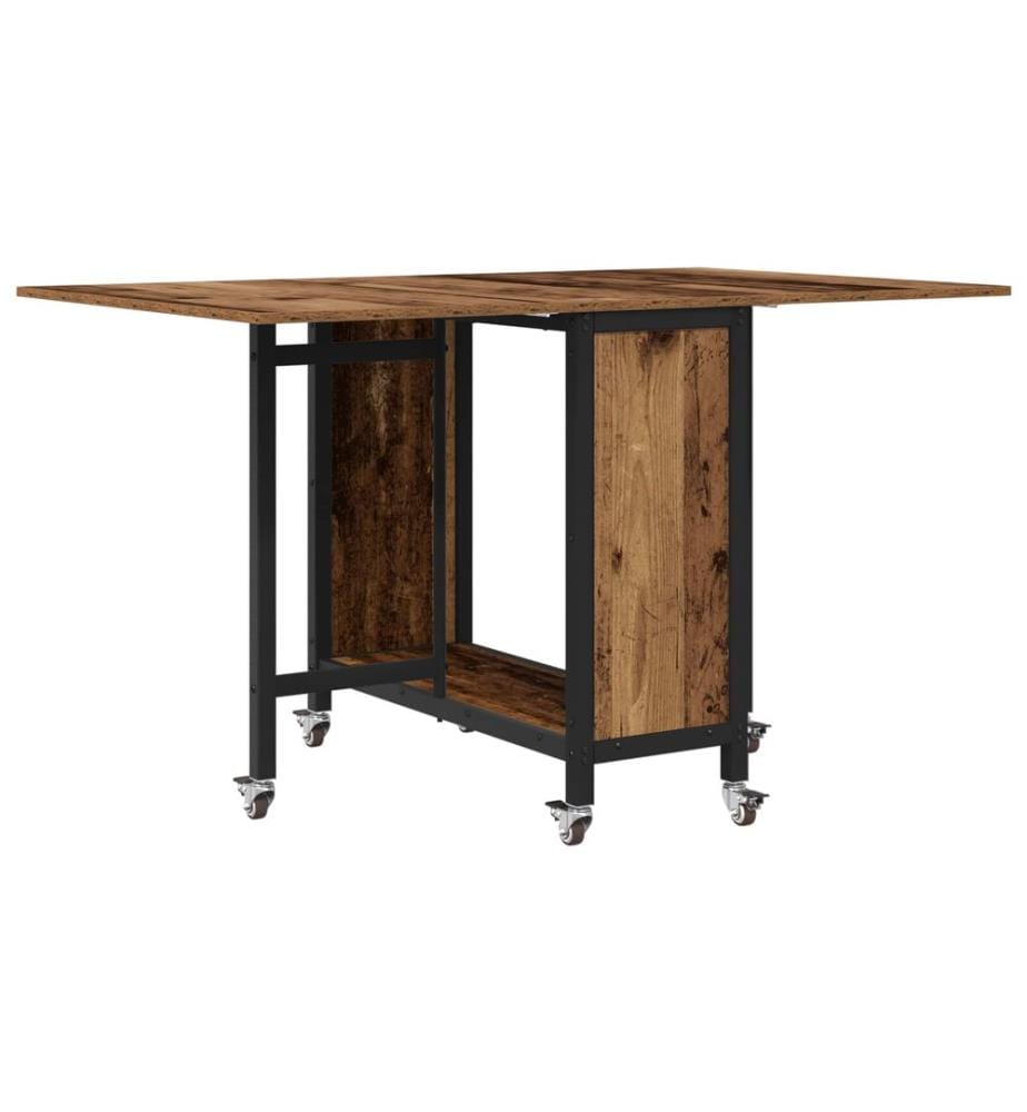 Table à manger pliante avec roulettes 130 x 80 x 76,5 cm