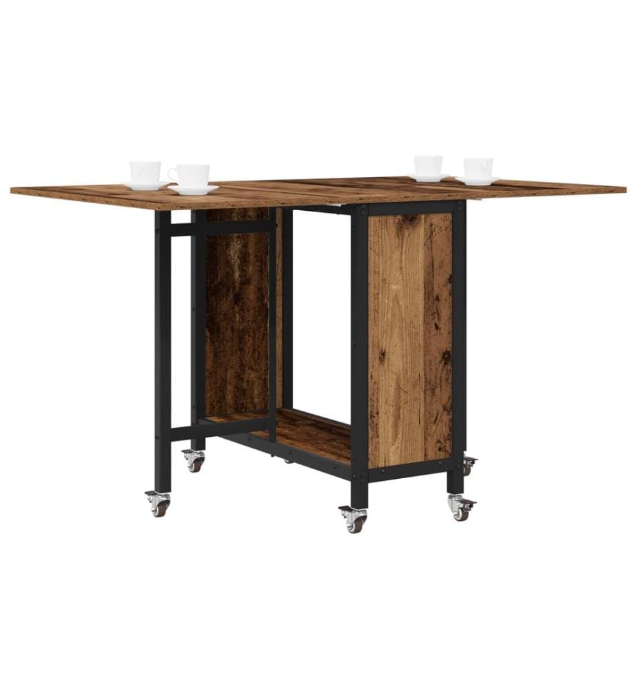 Table à manger pliante avec roulettes 130 x 80 x 76,5 cm