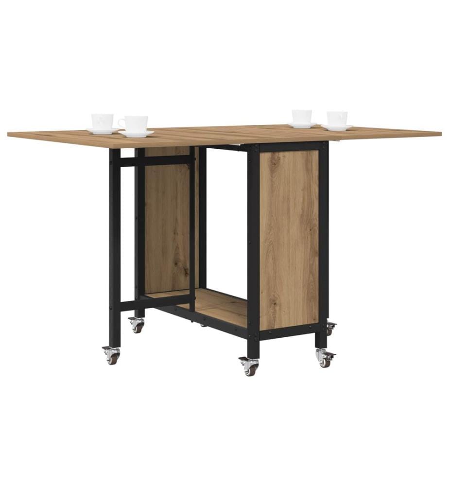 Table à manger pliante avec roulettes 130 x 80 x 76,5 cm