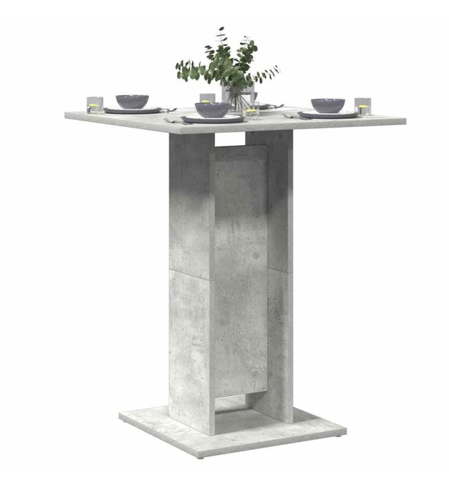 Table de bistro Gris béton 60x60x75 cm Bois d'ingénierie