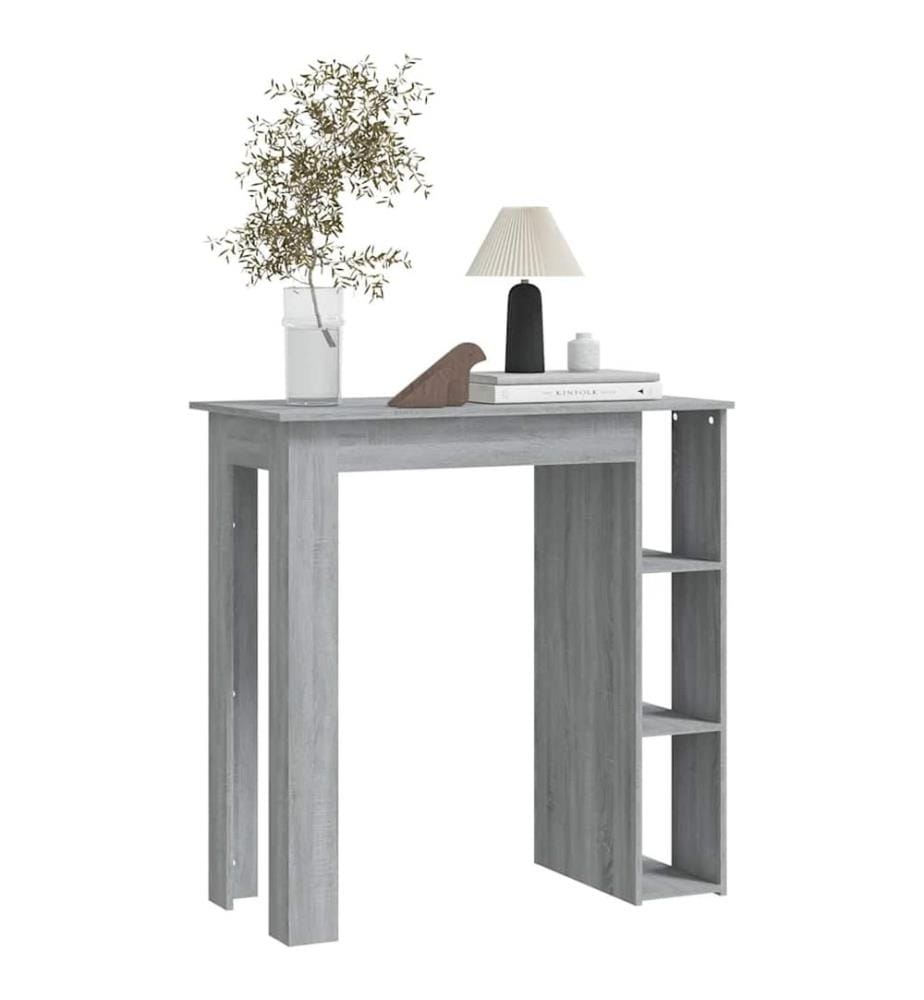 Bartisch mit Regal Grau Sonoma 102x50x103,5 cm Holzwerkstoff