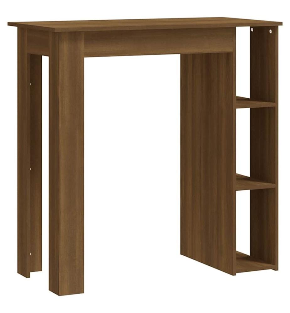 Bartisch mit Regal Braun Eiche 102x50x103,5 cm Holzwerkstoff