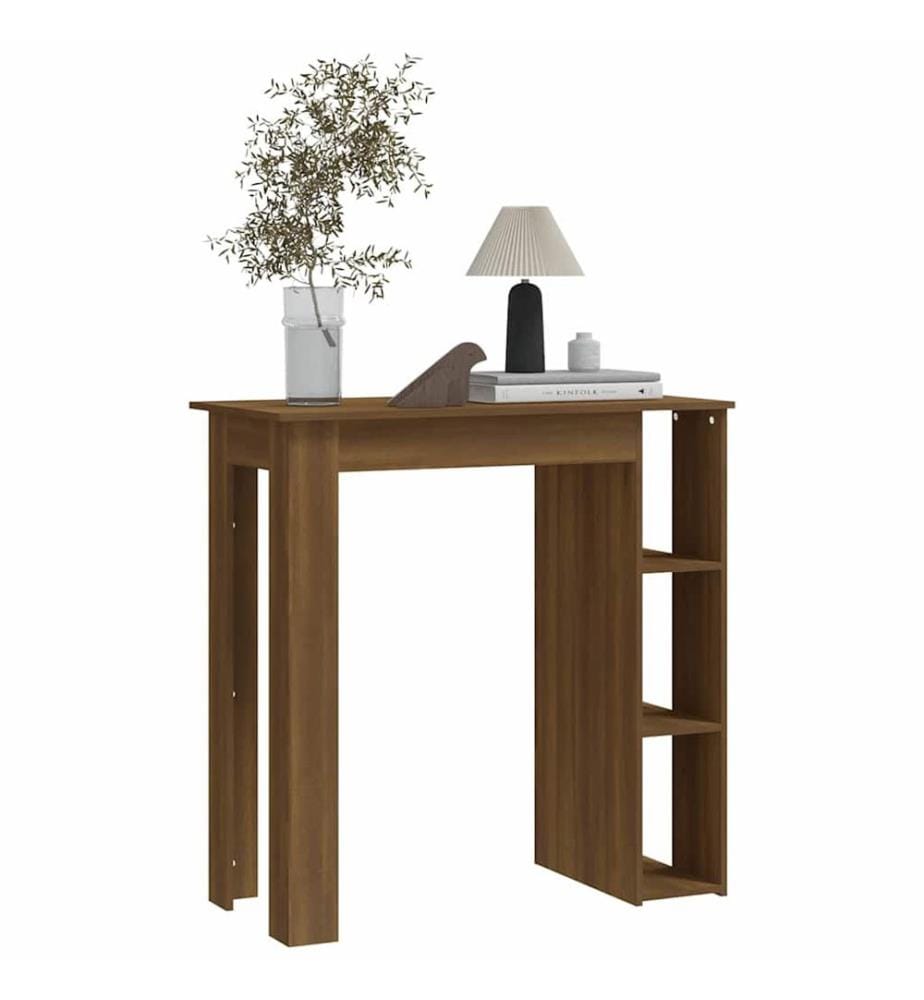 Bartisch mit Regal Braun Eiche 102x50x103,5 cm Holzwerkstoff