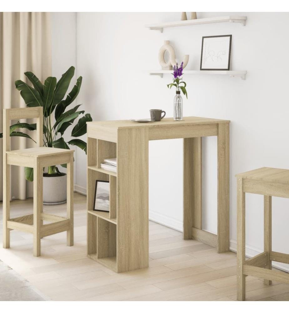 Bartisch mit Regal Sonoma-Eiche 102x50x103,5 cm Holzwerkstoff