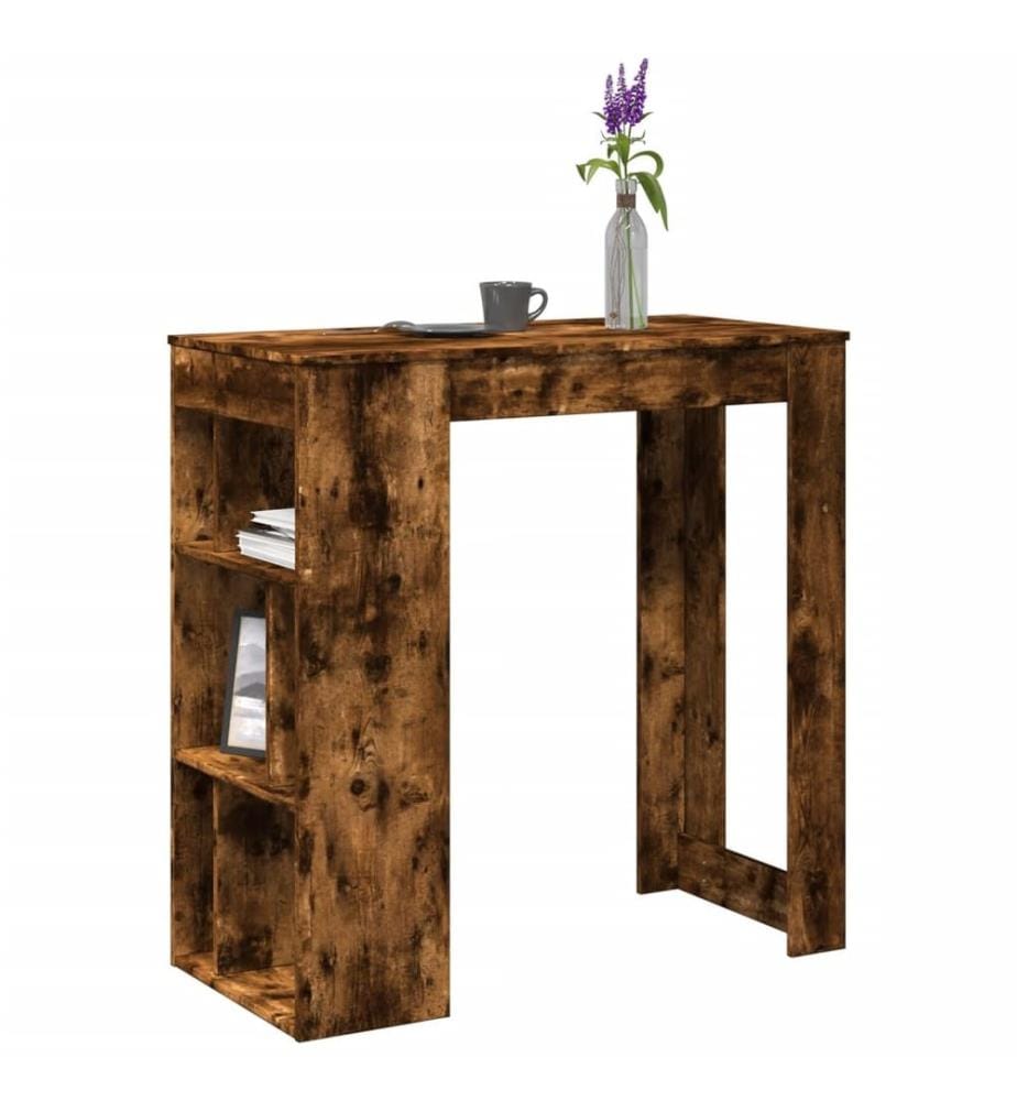 Bartisch mit Regal Räuchereiche 102x50x103,5 cm Holzwerkstoff