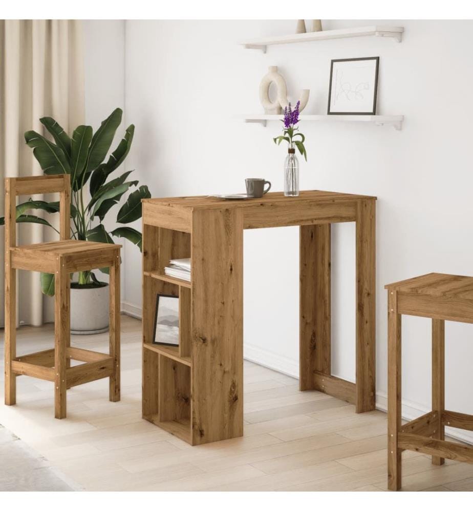 Bartisch mit Regal Artisan-Eiche 102x50x103,5 cm Holzwerkstoff