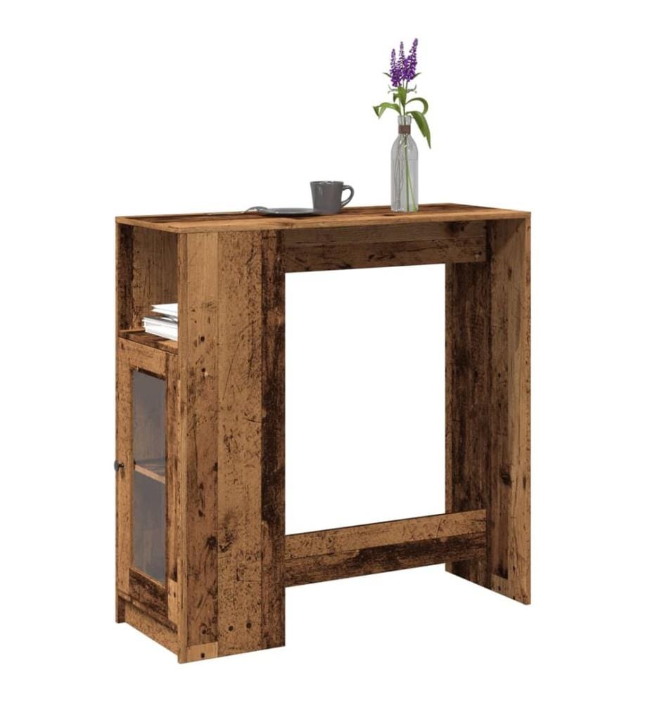 Bartisch mit Regal Altholz-Optik 101x40x103,5 cm Holzwerkstoff