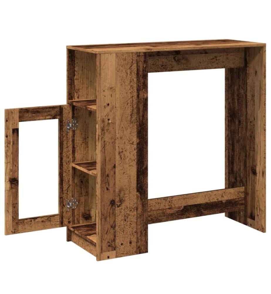 Bartisch mit Regal Altholz-Optik 101x40x103,5 cm Holzwerkstoff