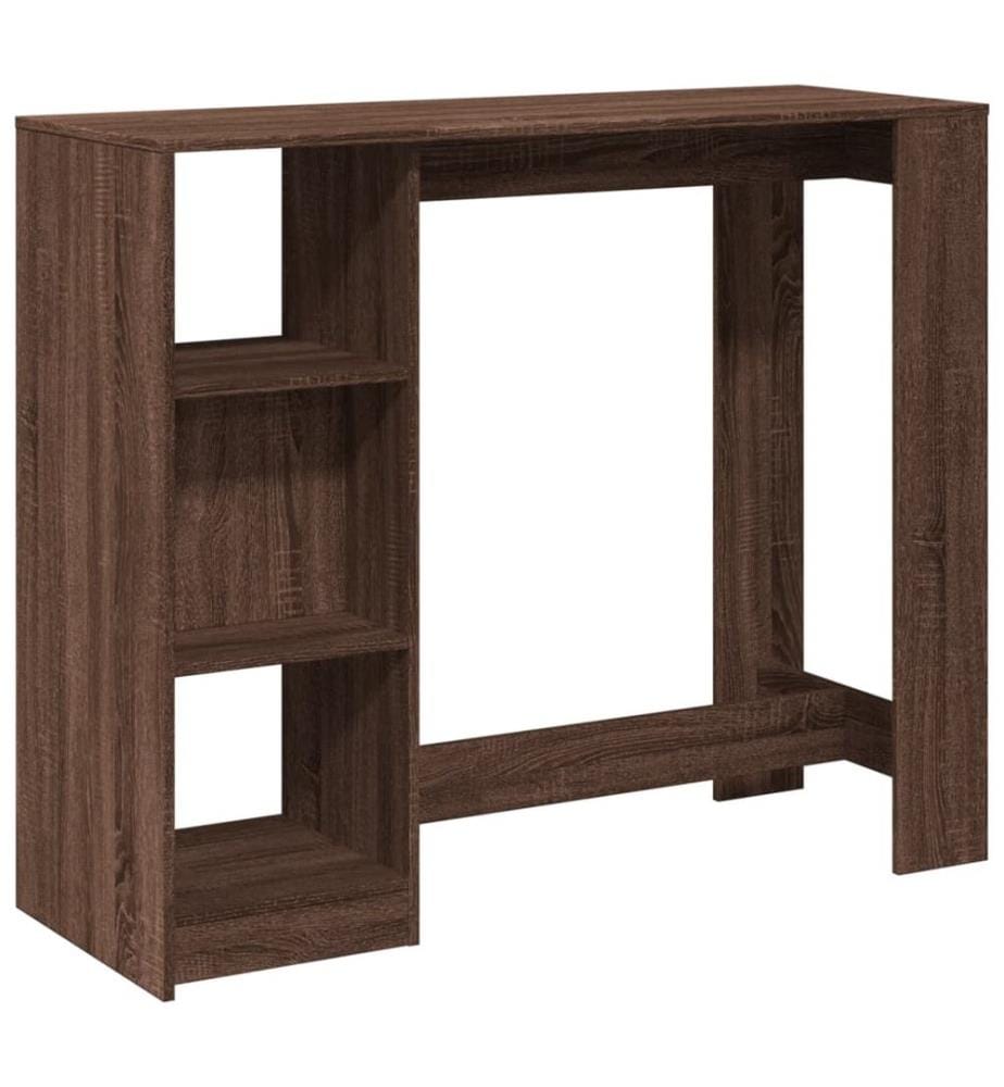 Bartisch mit Regal Braun Eiche 124x46x103,5 cm Holzwerkstoff