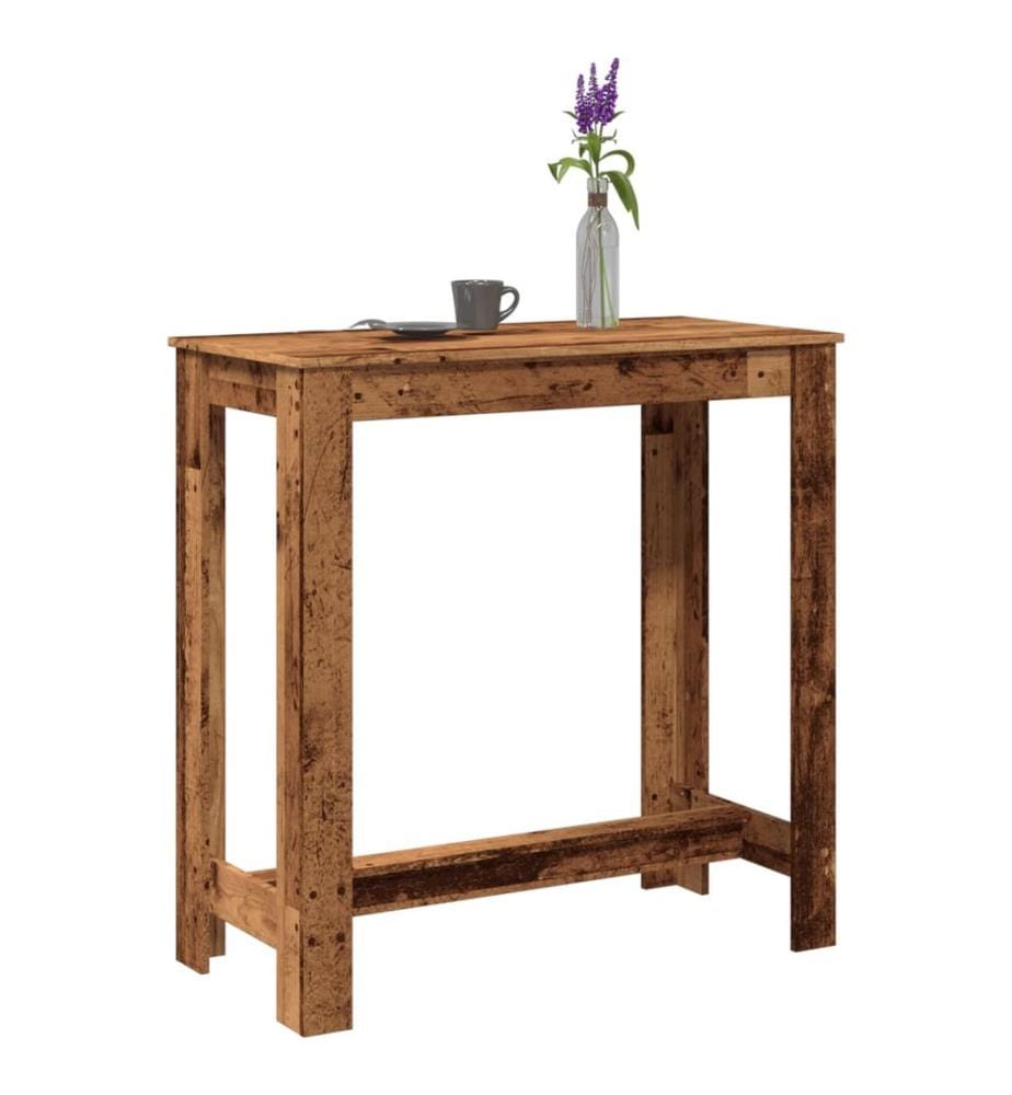 Table de bar vieux bois 102x50x103,5 cm bois d'ingénierie