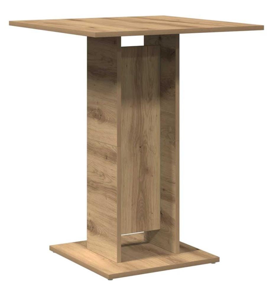Table de bistro chêne artisanal 60x60x75 cm bois d'ingénierie