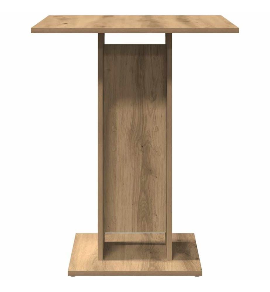 Table de bistro chêne artisanal 60x60x75 cm bois d'ingénierie