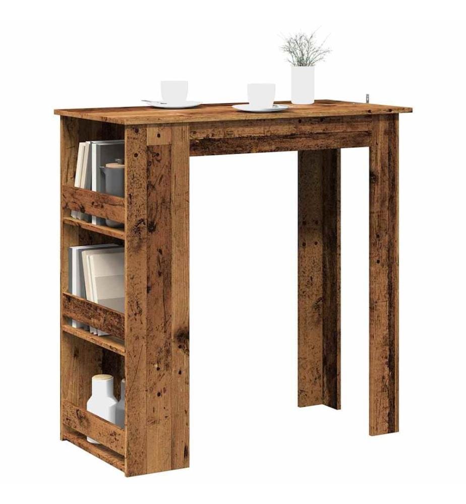 Bartisch mit Regal Altholz-Optik 102x50x103,5 cm