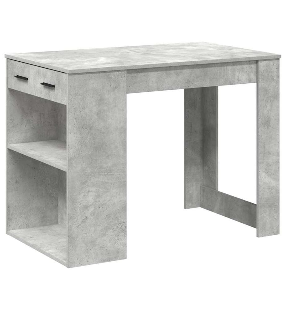 Schreibtisch mit Schubladen und Ablage Betongrau 102x62x77,5 cm