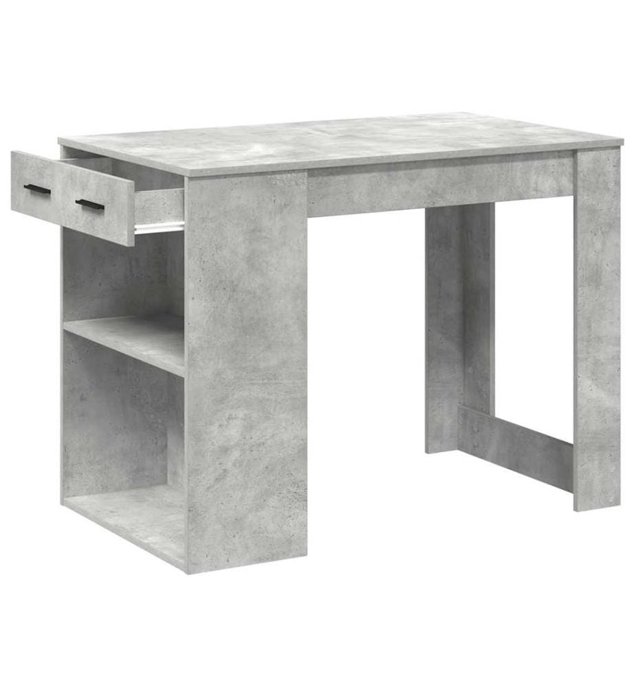 Schreibtisch mit Schubladen und Ablage Betongrau 102x62x77,5 cm
