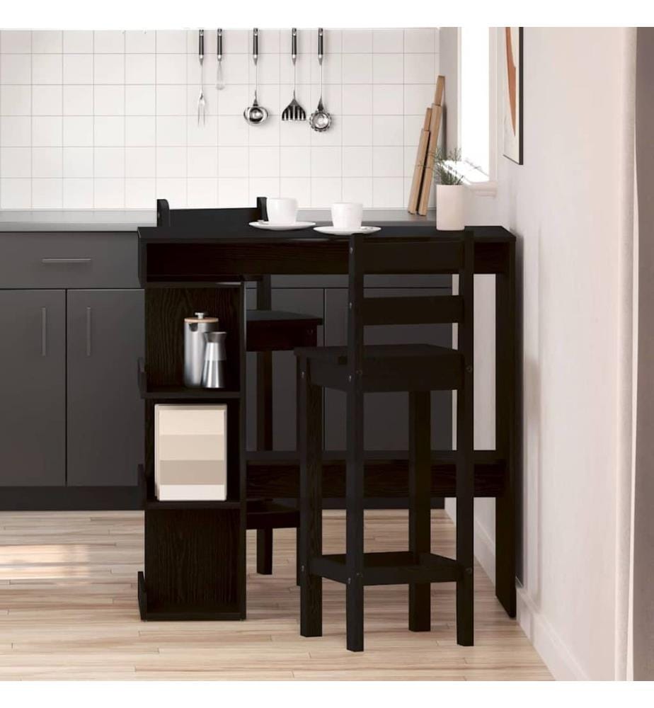 Bartisch Schwarz Eichen-Optik 100 x 48 x 101,5 cm Holzwerkstoff