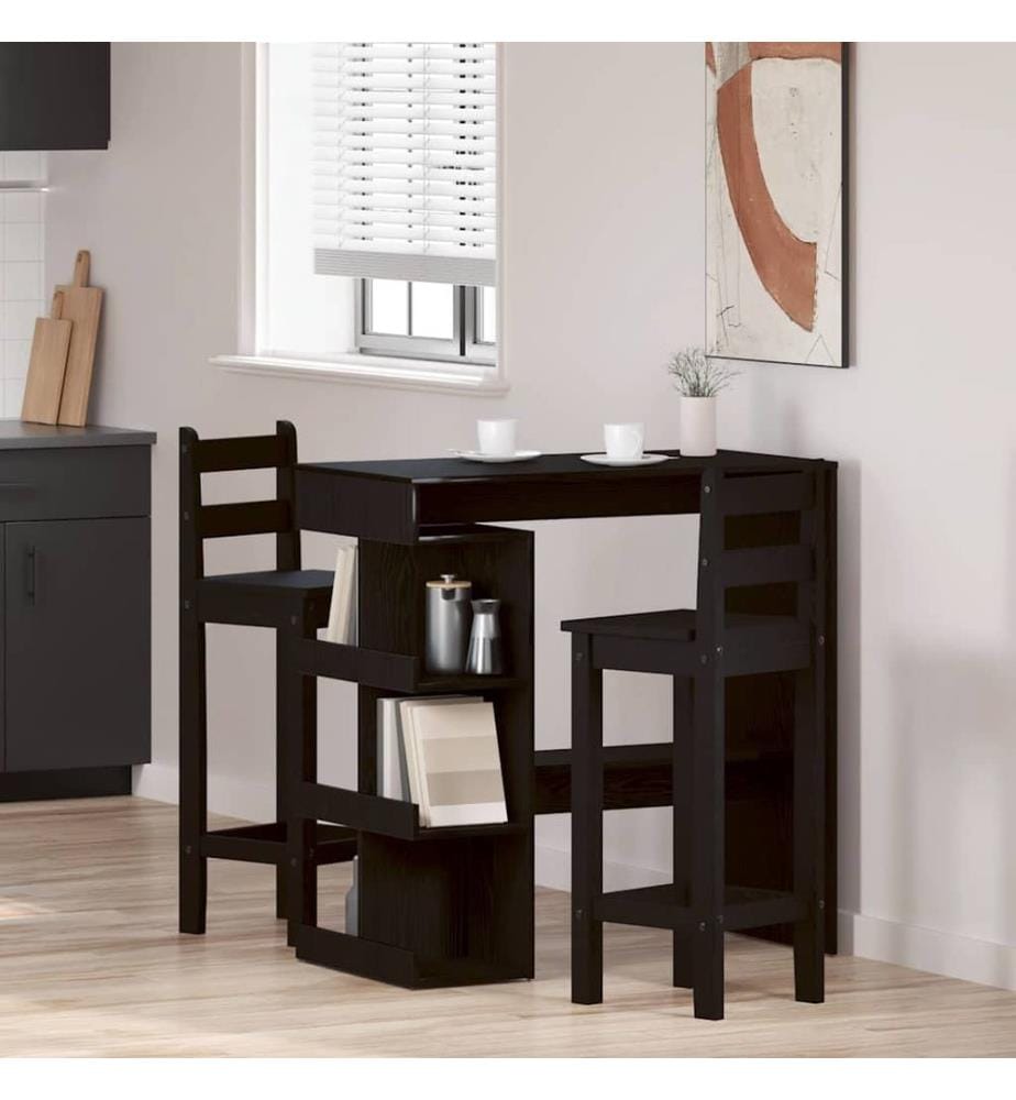 Bartisch Schwarz Eichen-Optik 100 x 48 x 101,5 cm Holzwerkstoff