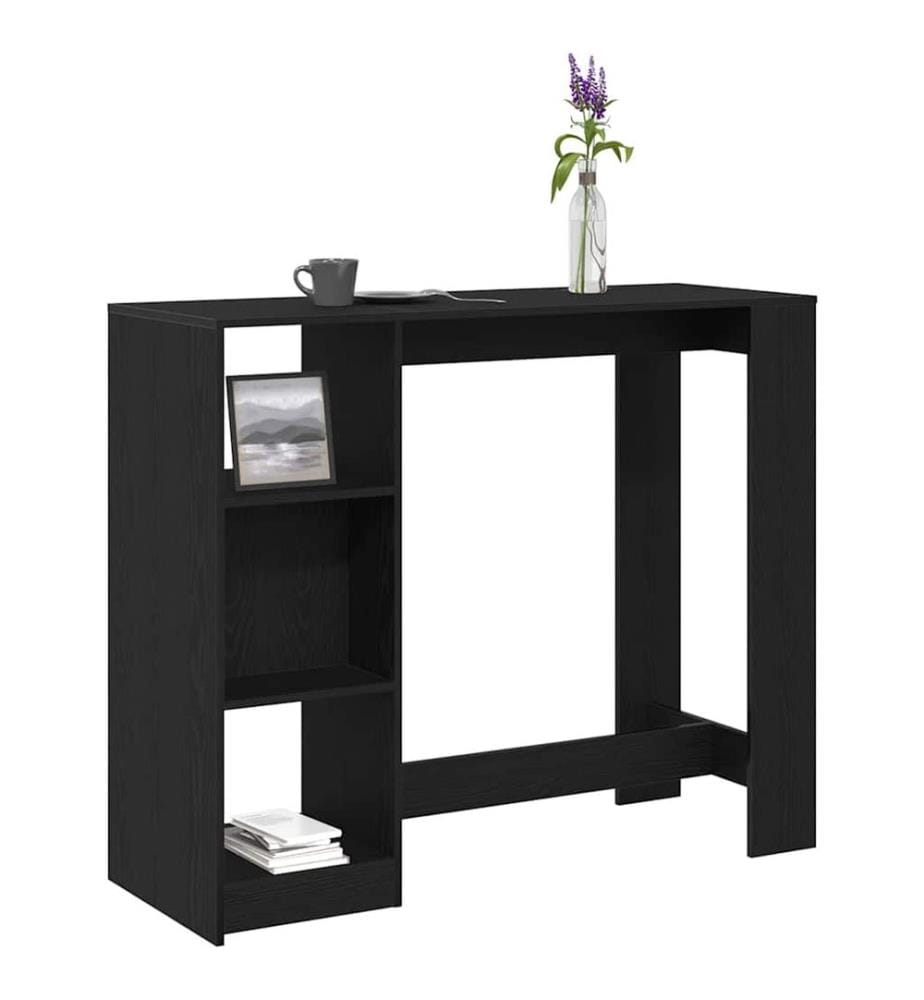 Bartisch Schwarz Eichen-Optik 124 x 46 x 103.5 cm Holzwerkstoff