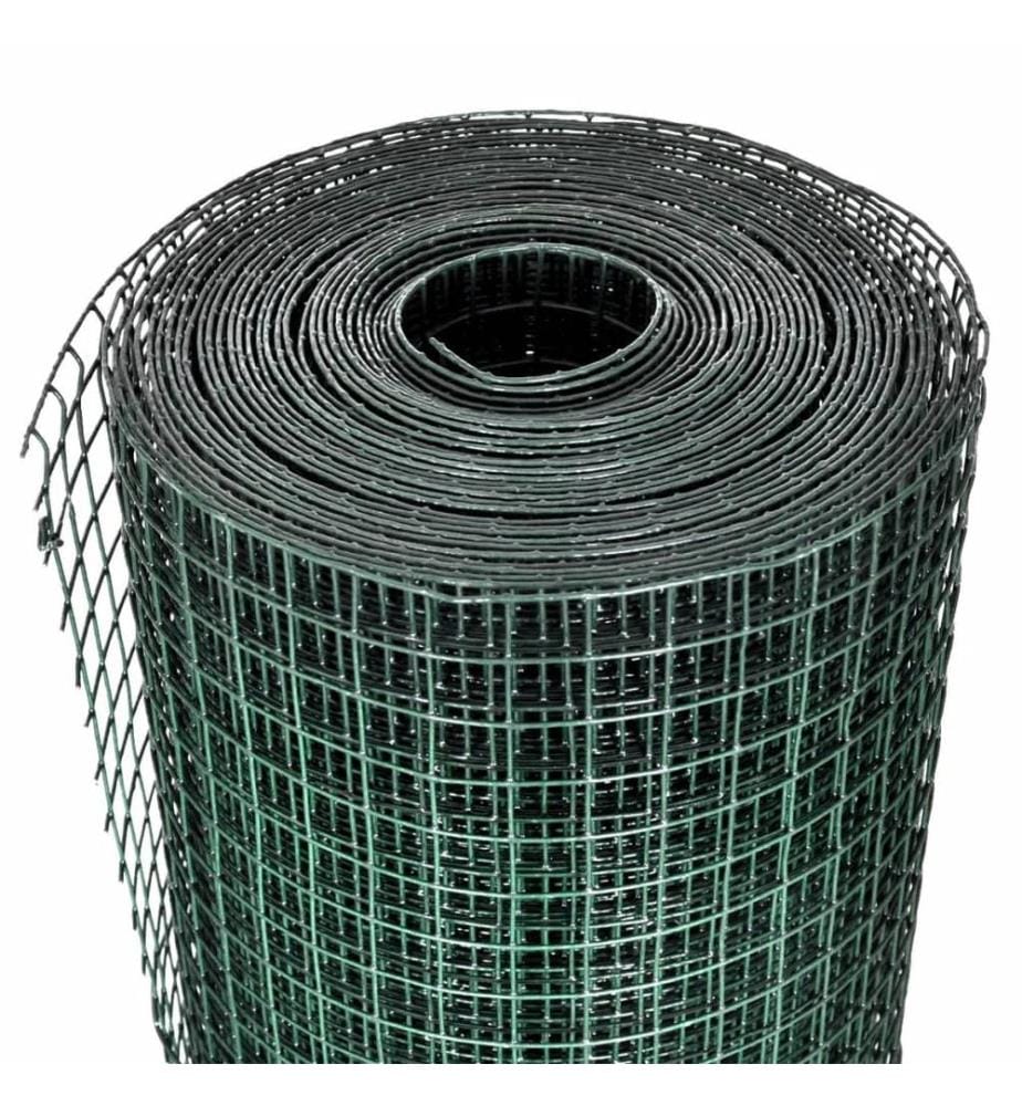 Drahtzaun für Hühner Verzinkt mit PVC-Beschichtung 10x1 m Grün