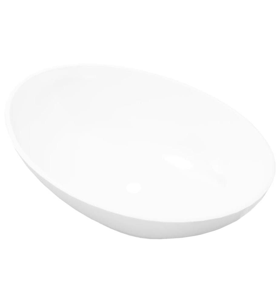Lavabo en forme ovale Céramique 40 x 33 cm Blanc