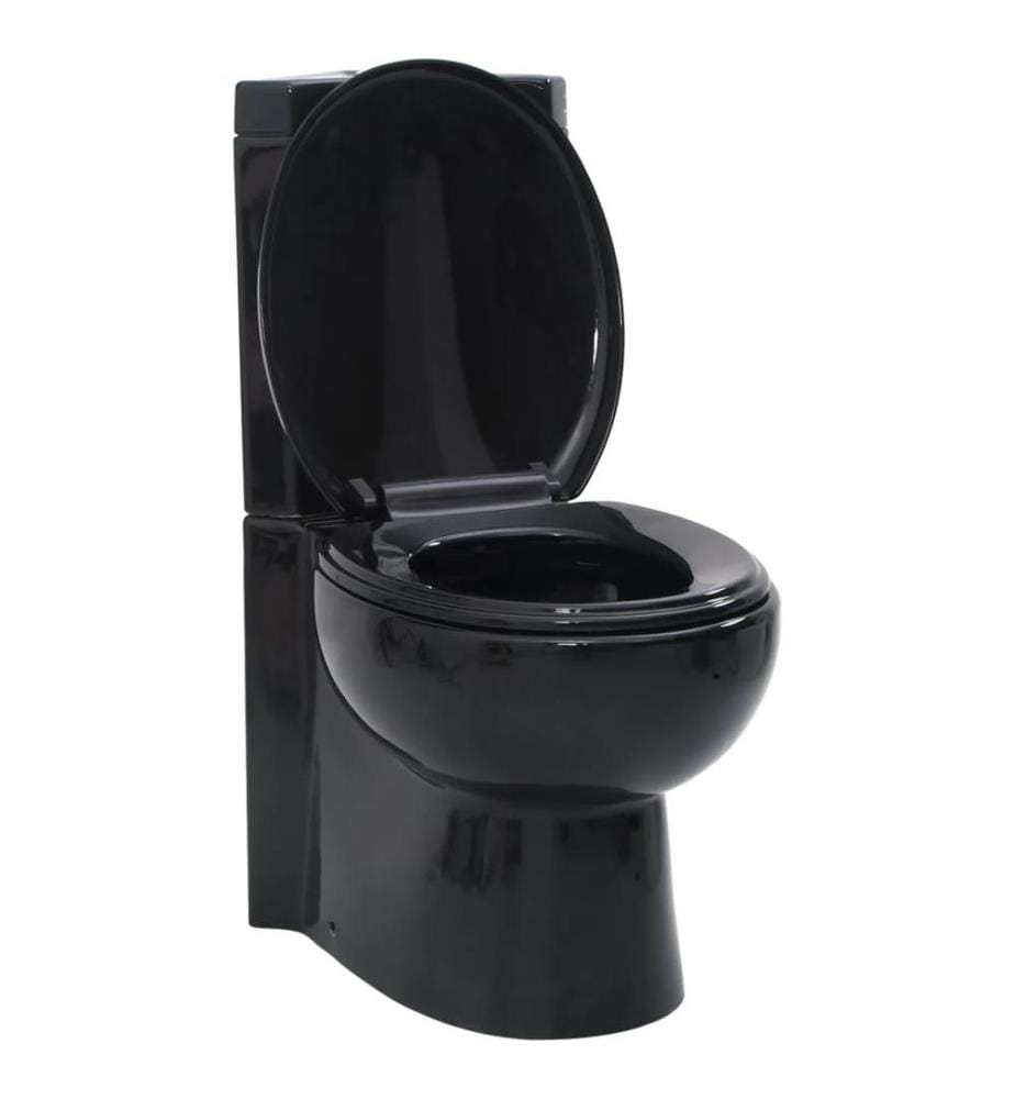 Toilette d'angle en céramique pour salle de bains noir