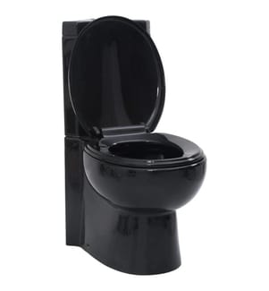 Toilette d'angle en céramique pour salle de bains noir