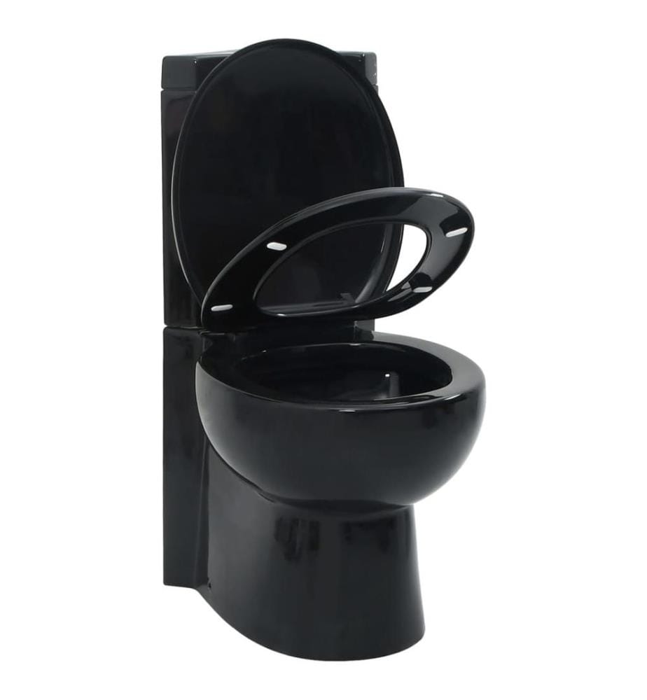 Toilette d'angle en céramique pour salle de bains noir