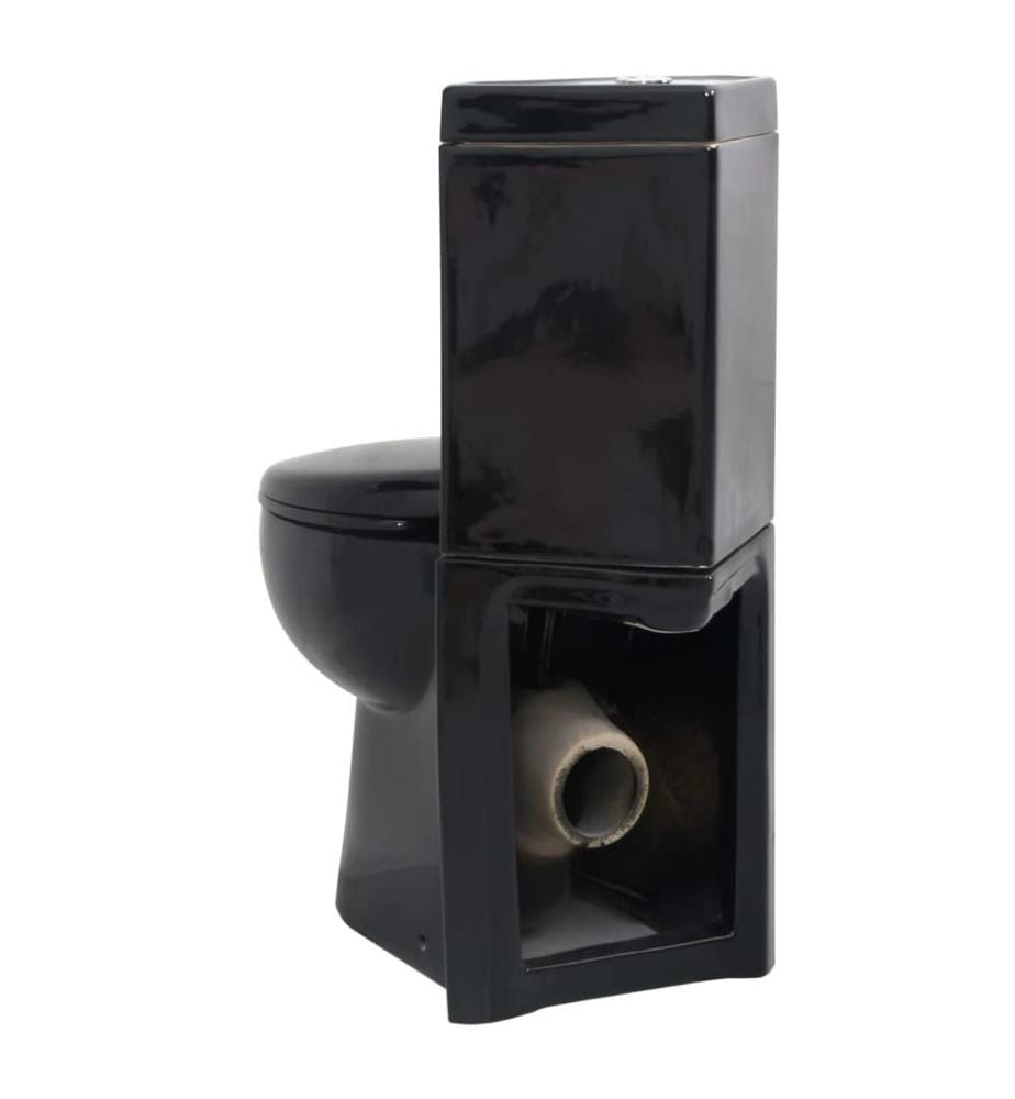 Toilette d'angle en céramique pour salle de bains noir