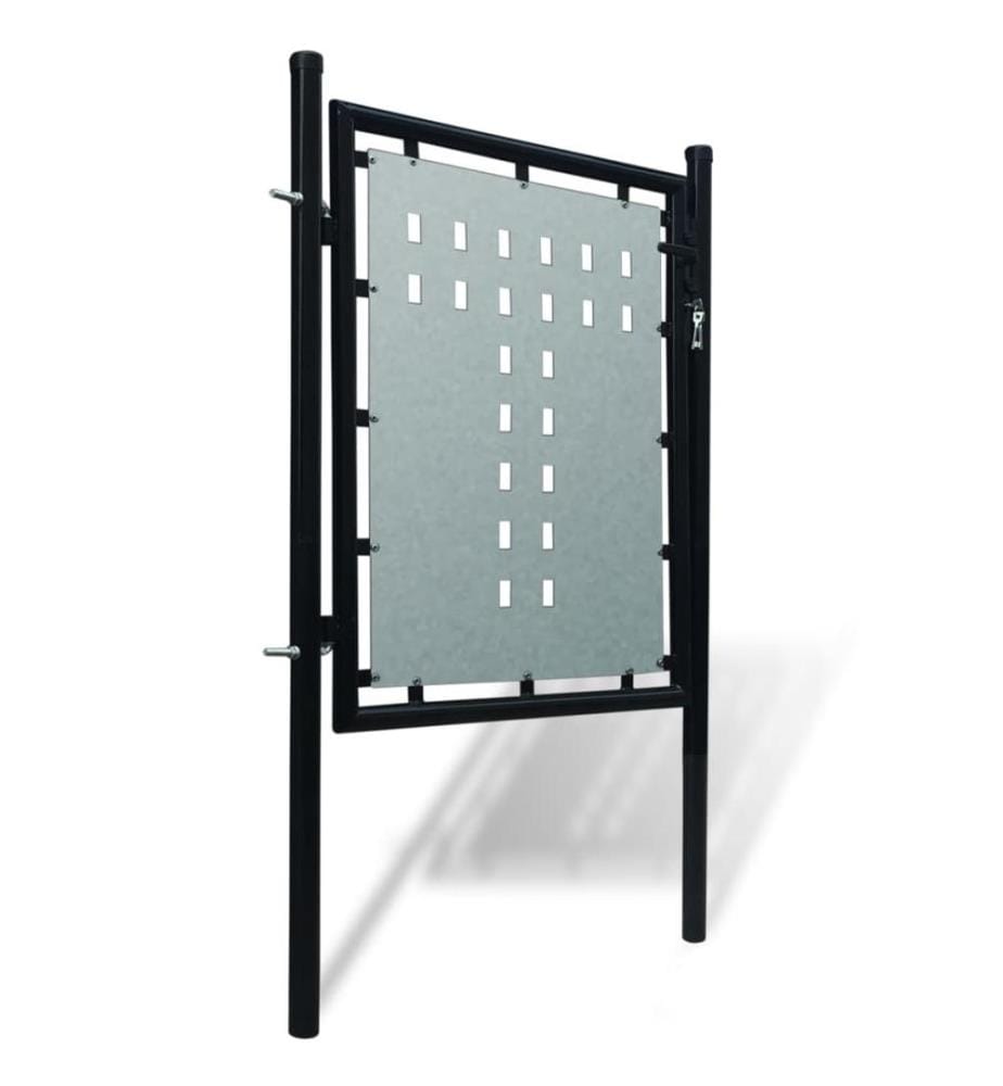 Portail simple de clôture Noir 100x125 cm