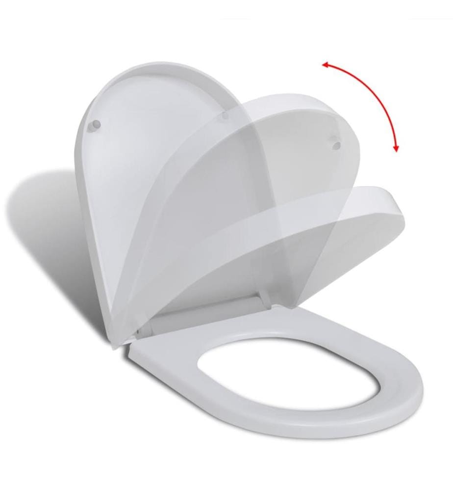 Toilettensitz mit Absenkautomatik und Quick-Release Weiss Eckig