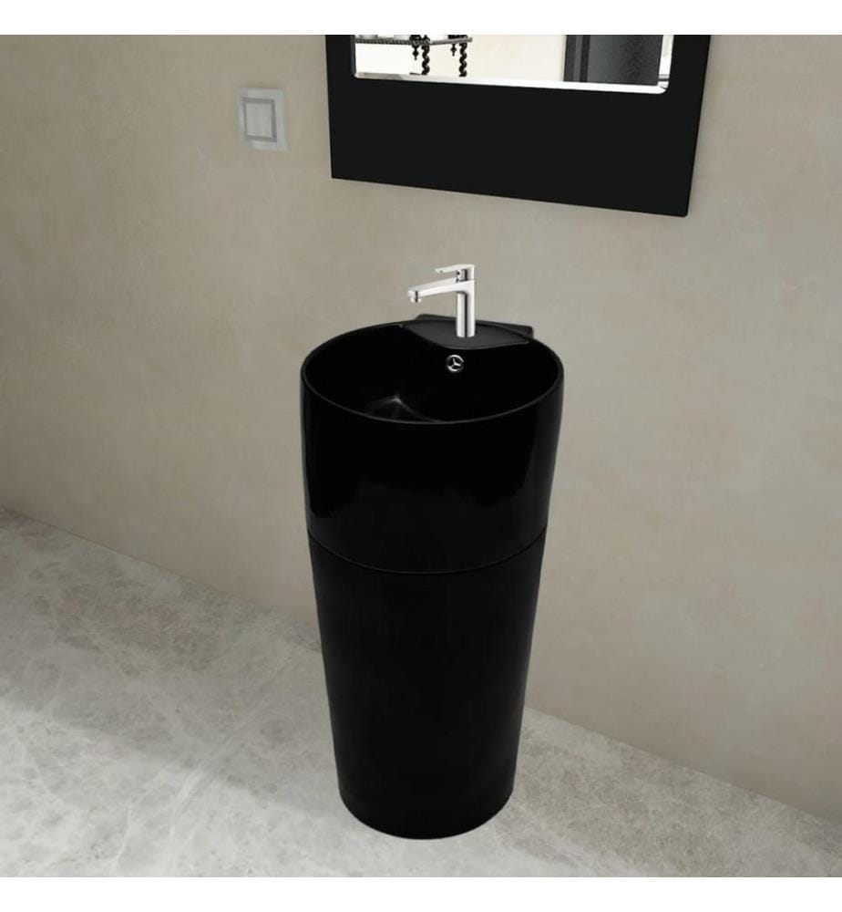 Vasque à trou de trop-plein/robinet céramique de salle de bain