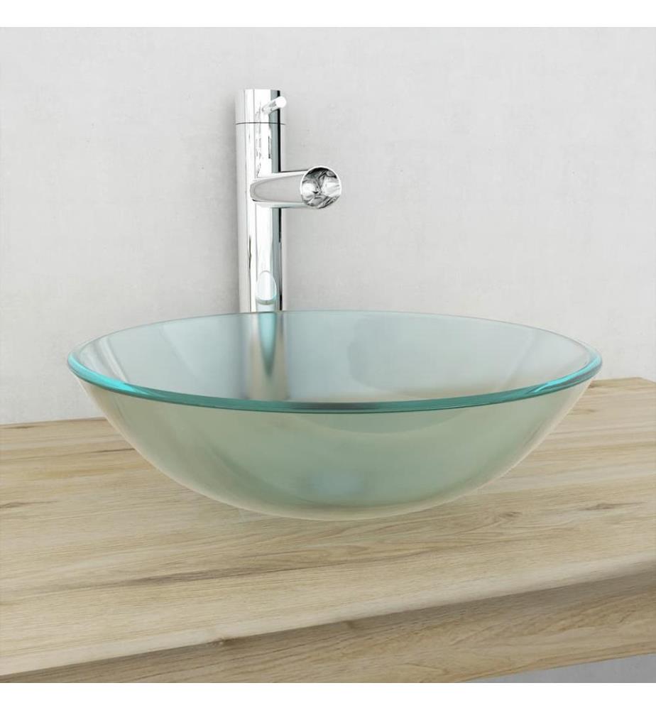 Waschbecken Hartglas 42 cm Mattiert