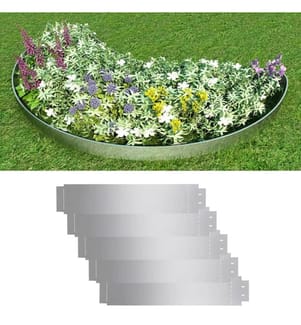 Bordure de pelouse 5 pcs Acier galvanisé 100 x 19 cm