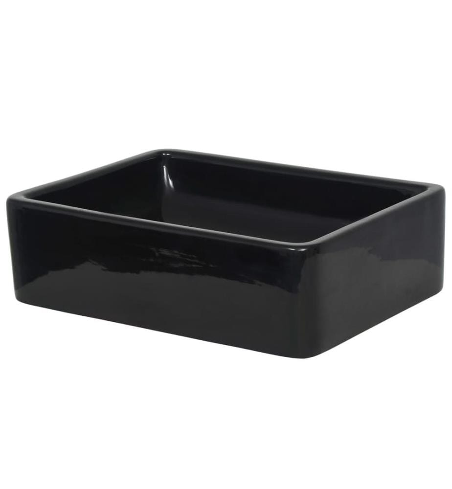 Lavabo Céramique Rectangulaire Noir 41 x 30 x 12 cm