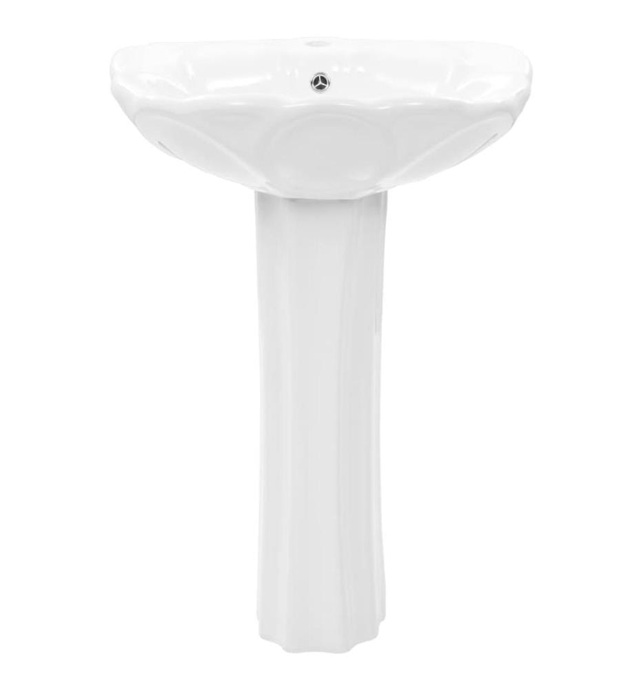 Freistehendes Waschbecken mit Säule Keramik Weiss 580x510x200 mm