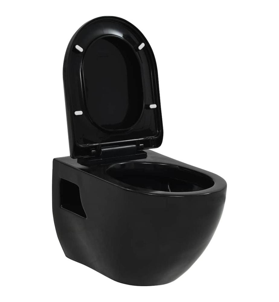 Toilette murale Céramique Noir