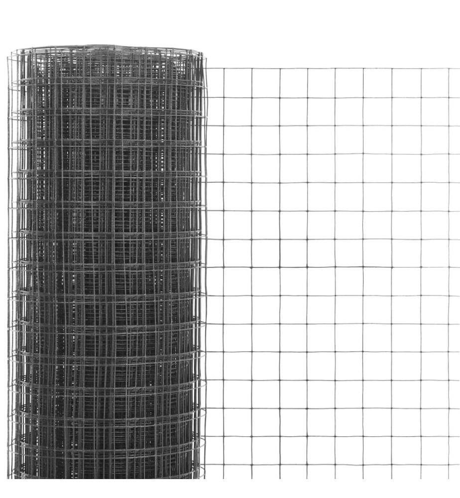 Drahtzaun Stahl mit PVC-Beschichtung 10x1 m Grau