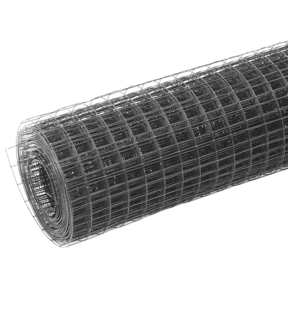 Drahtzaun Stahl mit PVC-Beschichtung 25x1,5 m Grau