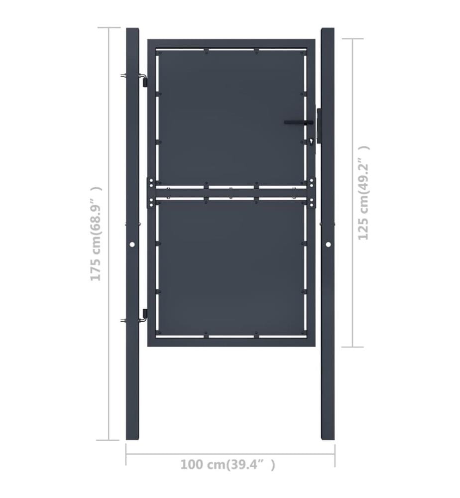 Gartentor Stahl 100×125 cm Anthrazit