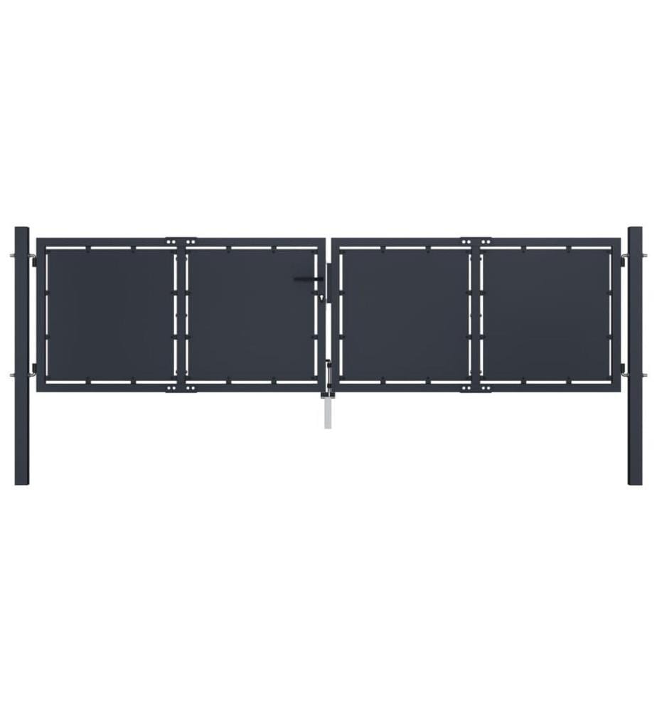 Portail de jardin Acier 300 x 100 cm Anthracite