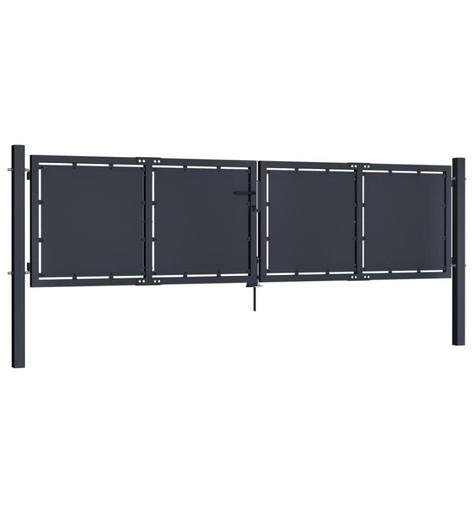Portail de jardin Acier 300 x 100 cm Anthracite