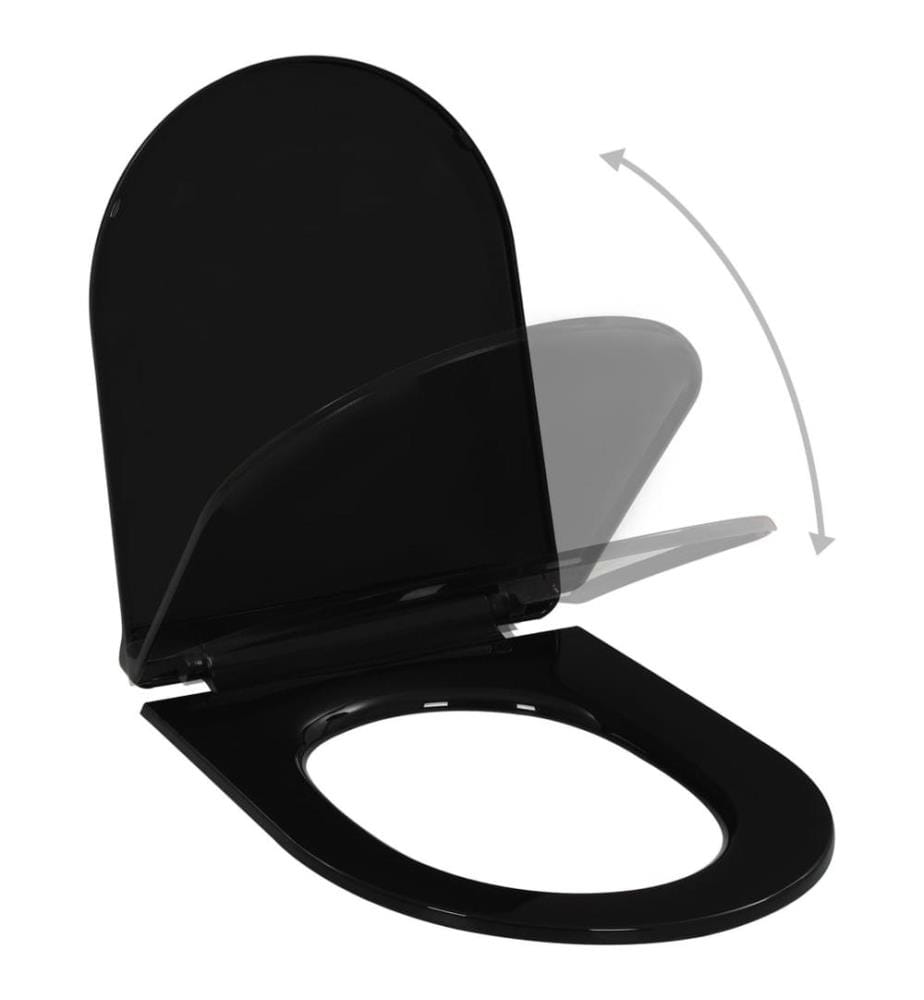 Toilettensitz mit Absenkautomatik und Quick-Release Schwarz