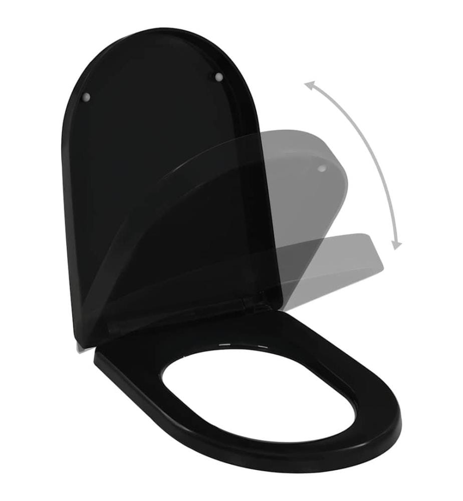 Toilettensitz mit Absenkautomatik und Quick-Release Schwarz