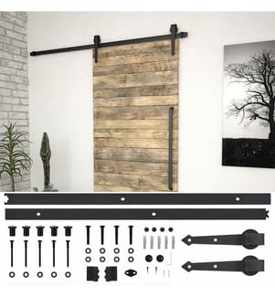 Schiebetürbeschlag-Set SKIEN 200 cm Stahl Schwarz