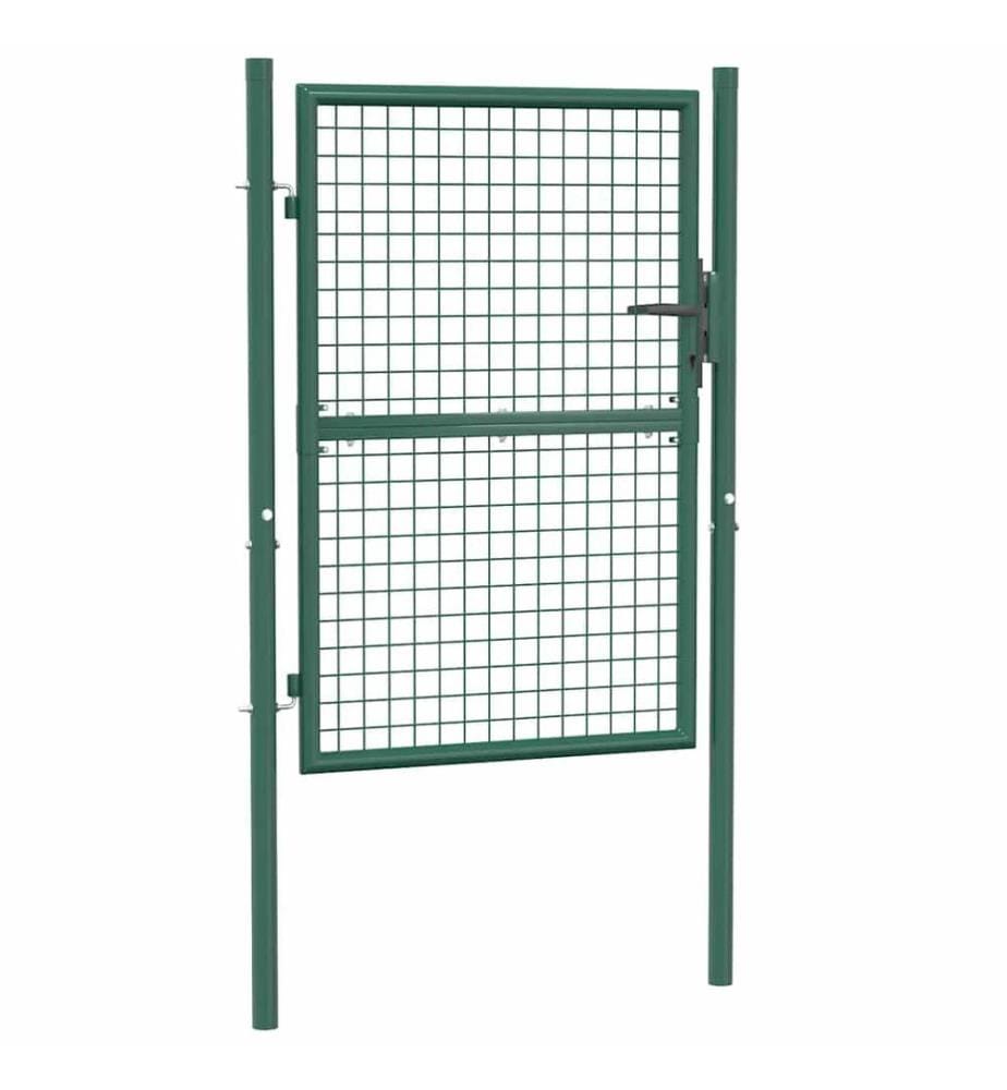Portail de clôture acier 100x125 cm vert